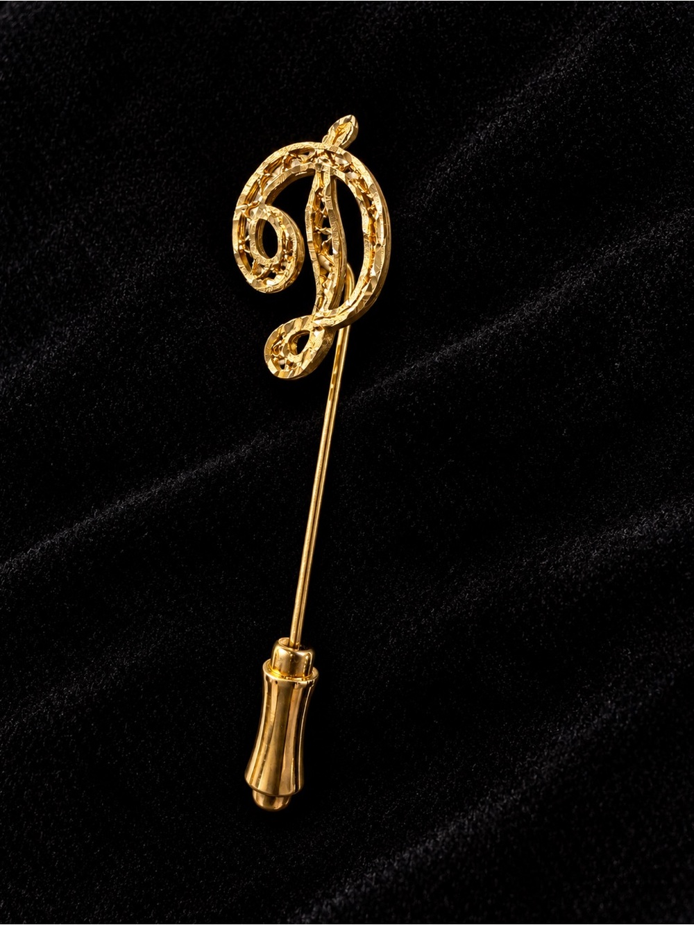 Vintage Stick Pin with Diamond Cut Initial D